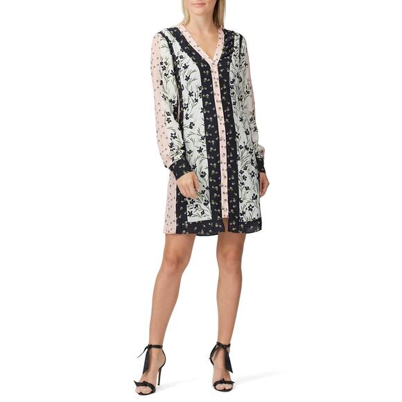 Nicole Miller Tulip Ditzy Floral Long Sleeve Button Down Dress Size 8 - Picture 1 of 8